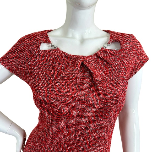 7th Ave New York & Co textured blouse top career cutout neck detail career XL - Picture 7 of 15